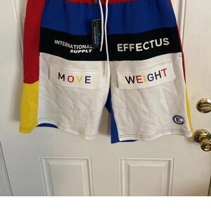New NWT Effectus Mens Clothing Sweats  Shorts Red/white/blue Int Supply Size L